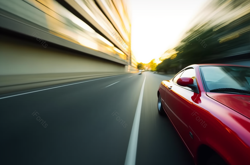 林荫大道的城市道路红色轿车背景图,高清,摄影图,摄影图片,图片大全,摄影图免费下载